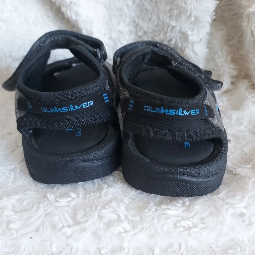 Quiksilver Brown Double Hook & Loop Toddler Sandals Sz 8 Beach Summer Outdoor